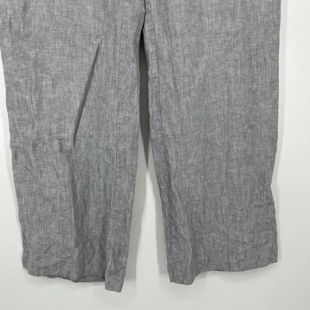 Banana‎ Republic Chino Pants Women's Size 14 Gray The Martin Fit Linen Blend